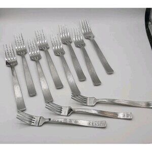 Gourmet Settings Wheat Glossy 18/10 Dinner Fork Salad Fork Discontinued 11 Piece